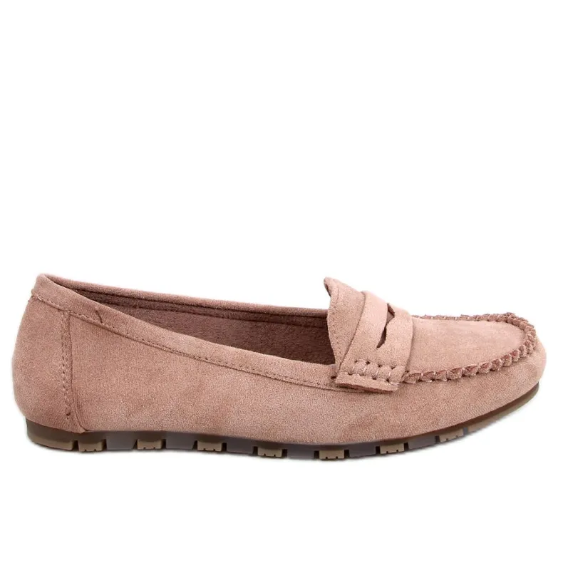 BM Anaya kaki suède loafers voor dames beige