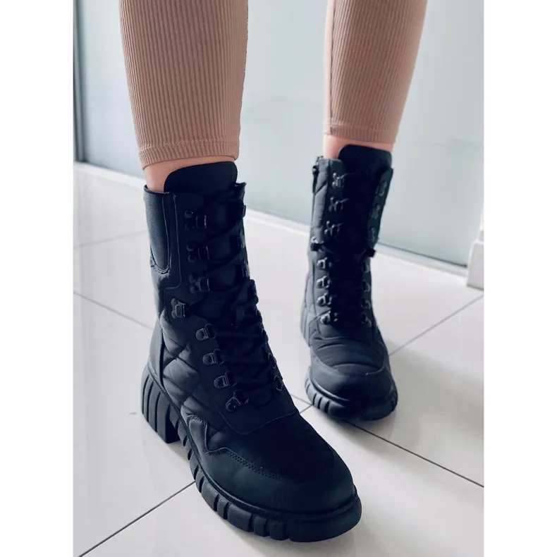 BM Jewel Black nylon laarzen zwart