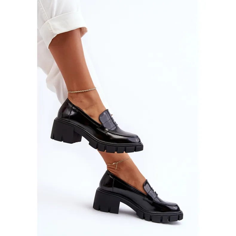 Damesmocassins met enorme hakken Big Star NN274055 Zwart