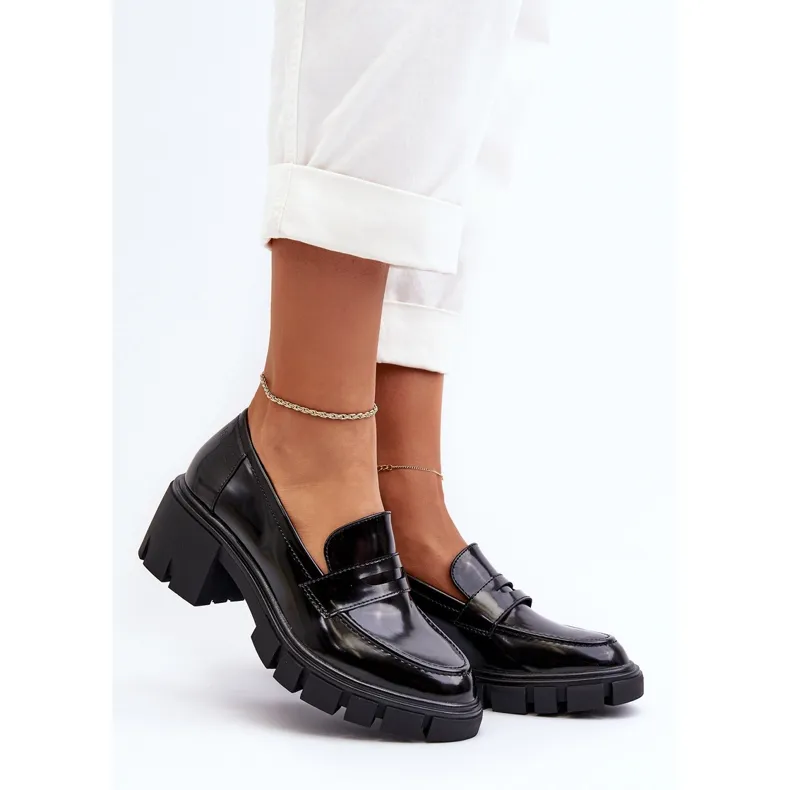 Damesmocassins met enorme hakken Big Star NN274055 Zwart