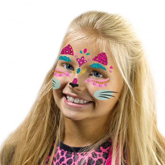 fashion glitter gezichtstattoos kat