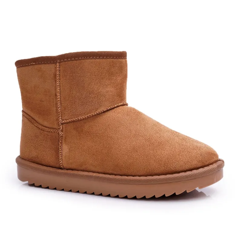 FRJ Warme Snowboots Dames Camel Puffen bruin
