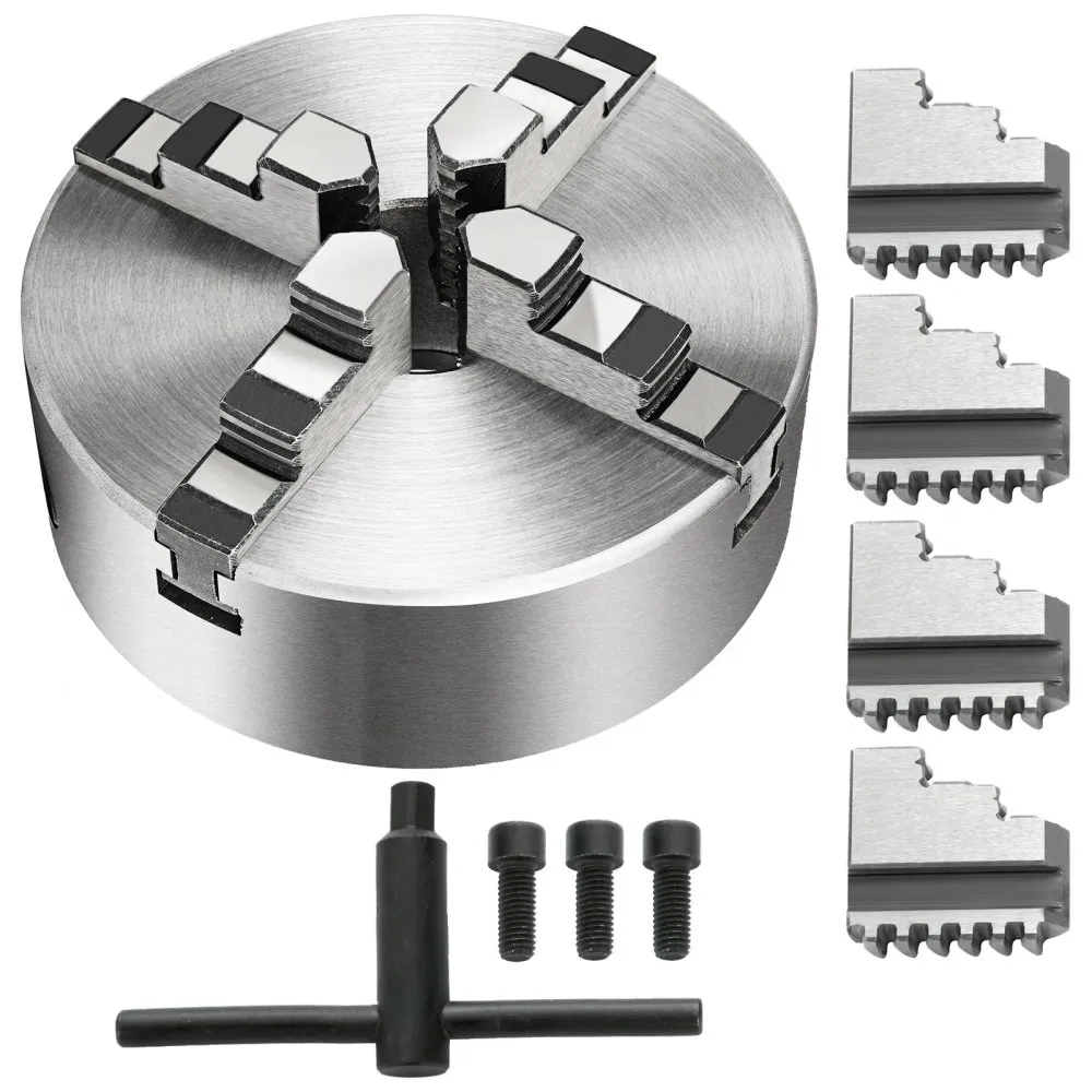 K12125 5" 4 JAW LATHE CHUCK REVERSIBLE JAW MILLING MACHINE SEMISTEEL CAST IRON