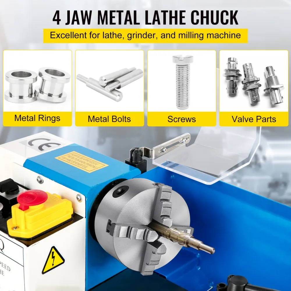 K12125 5" 4 JAW LATHE CHUCK REVERSIBLE JAW MILLING MACHINE SEMISTEEL CAST IRON