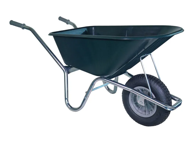 Klus/tuinkruiwagen verzinkt frame 100 L groen