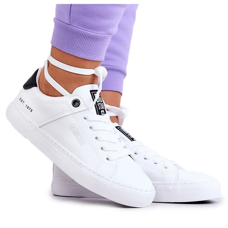 Leren sneakers Big Star JJ274211 wit en zwart