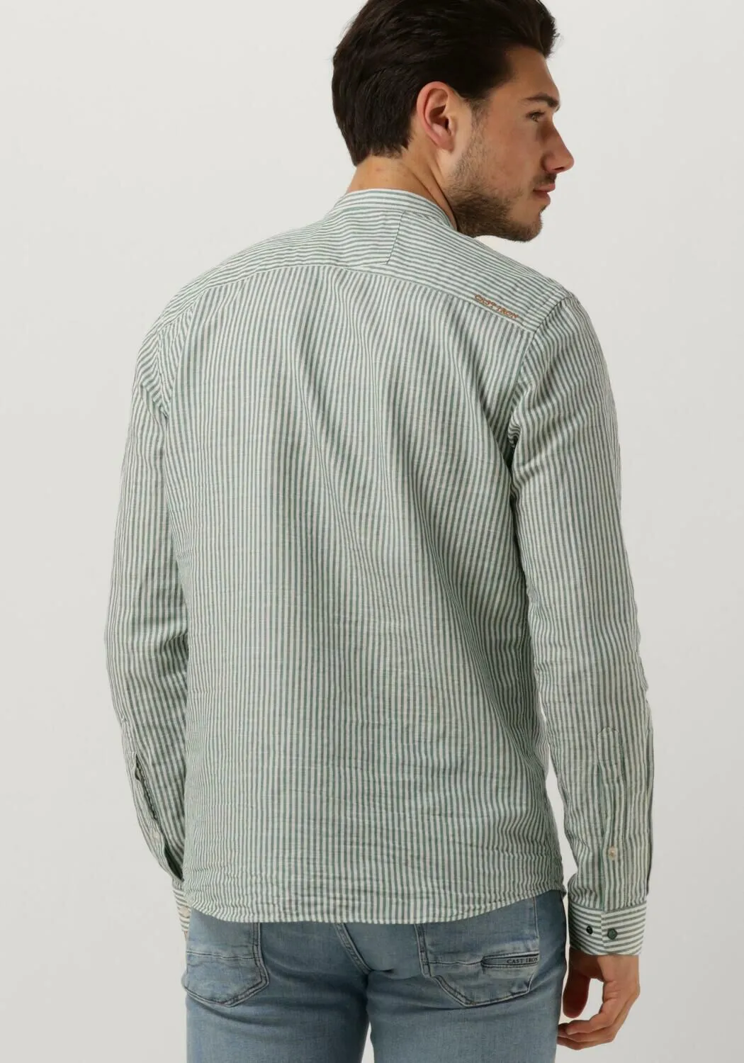 MINT CAST IRON TSHIRT LONG SLEEVE SHIRT CO LI DOBBY STRIPE