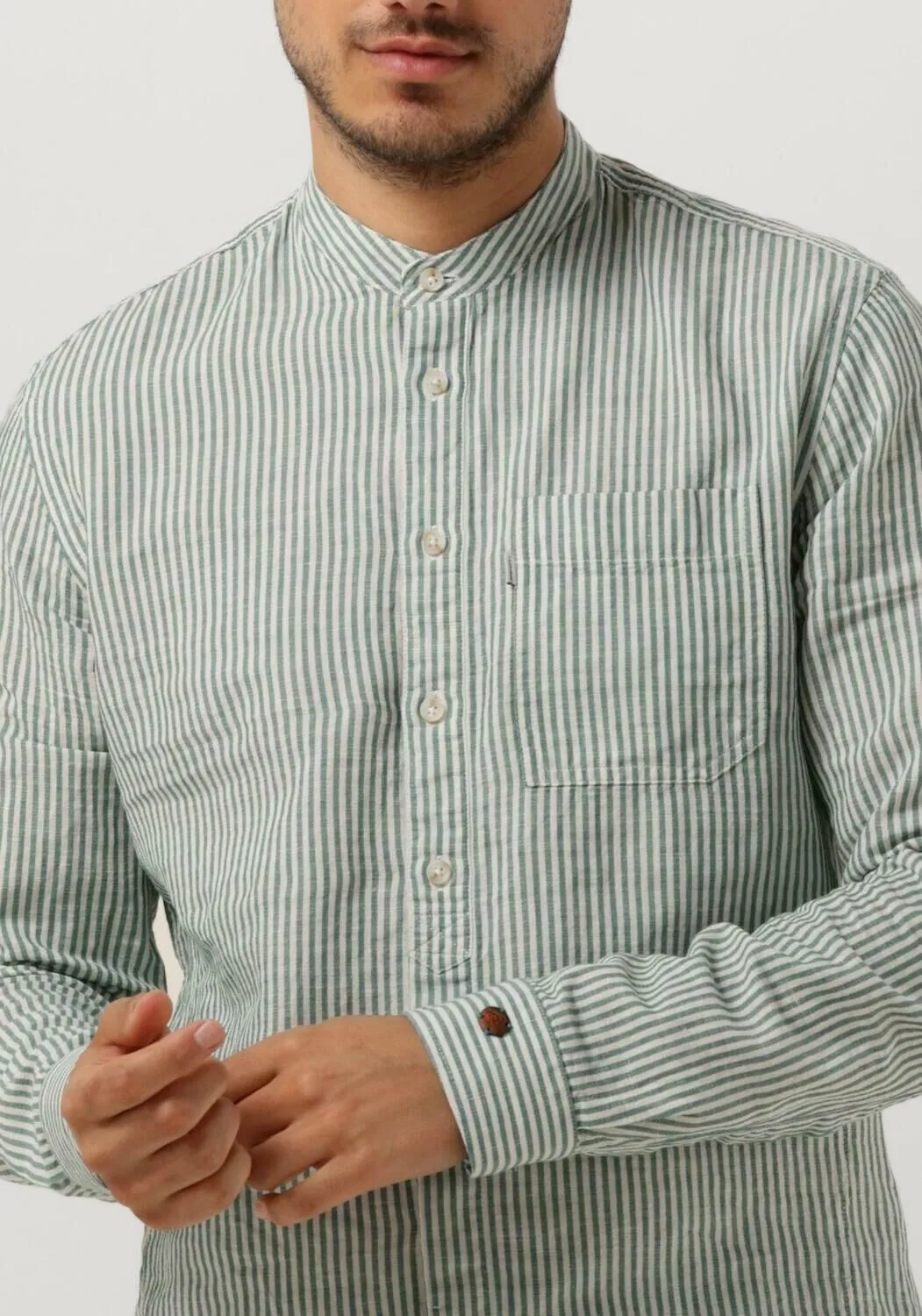 MINT CAST IRON TSHIRT LONG SLEEVE SHIRT CO LI DOBBY STRIPE