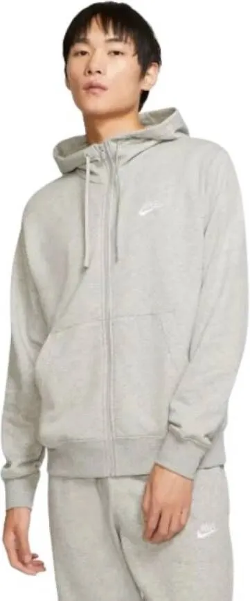 Nike Klassieke Zip Hoodie in Donkergrijs Heather & Wit Gray Heren