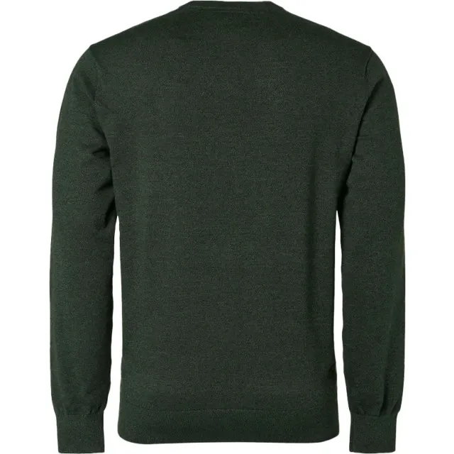 No Excess Pullover crewneck 2 coloured melang dark green