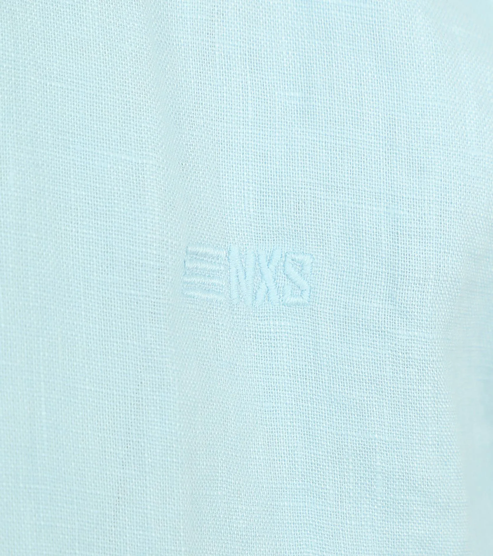 No Excess  Short Sleeve Overhemd Linnen Lichtblauw
