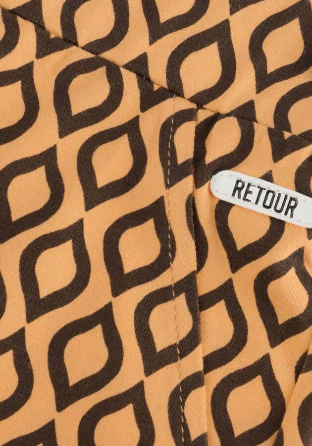 Retour Denim flared broek Ivette met all over print perzik zwart Oranje Meisjes Stretchkatoen 146 152