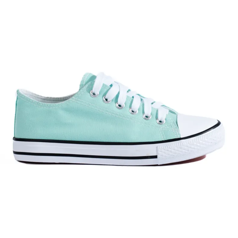 Shelovet klassieke mintgroene sneakers groente