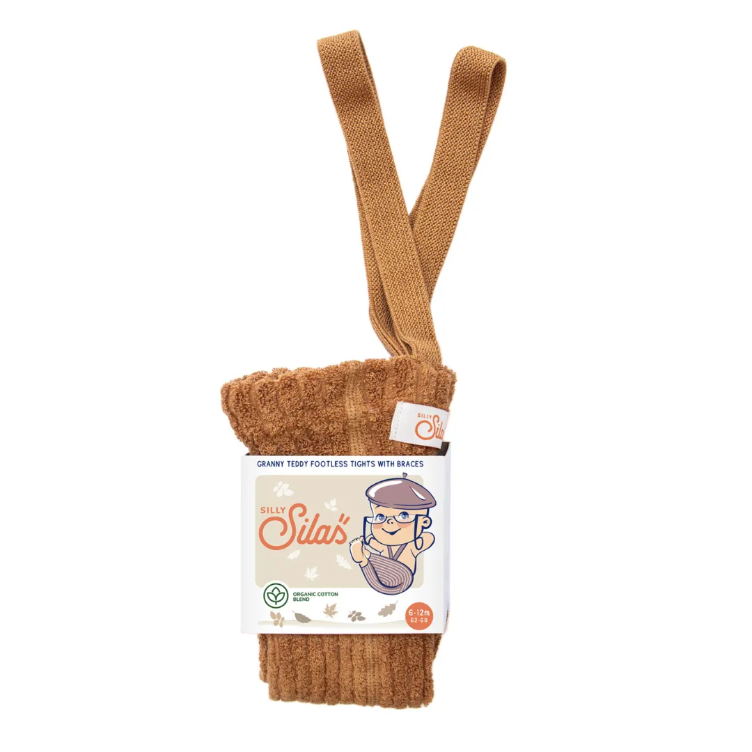 Silly Silas granny amber teddy maillot zonder voetjes oker bruin