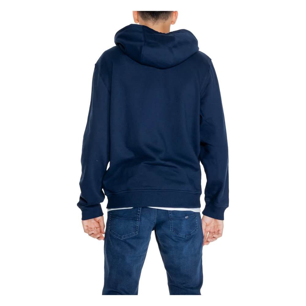 Tommy Hilfiger Blauwe Hoodie met Rits voor Mannen Herfst Winter Blue Heren