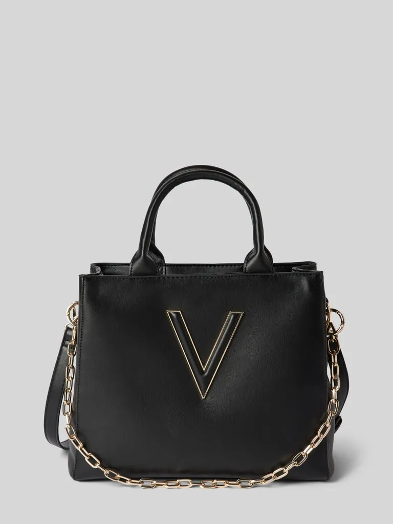 VALENTINO BAGS Handtas met labelapplicatie, model 'CONEY' in zwart
