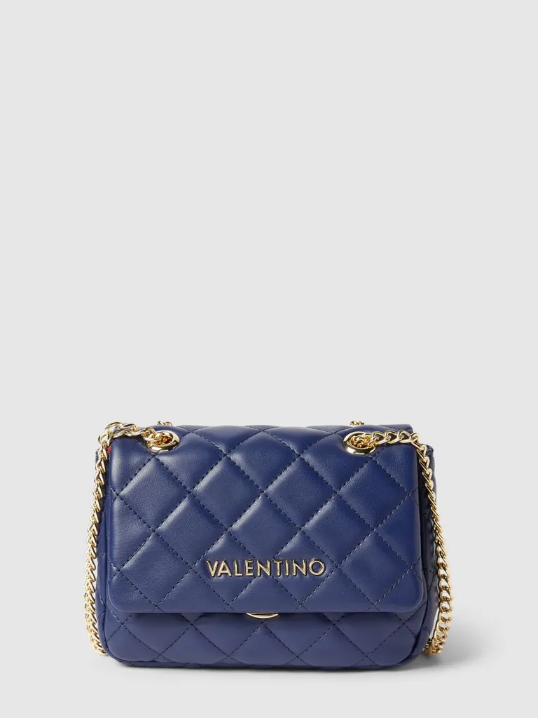 VALENTINO BAGS Tote bag met labelapplicatie, model 'OCARINA' in marineblauw