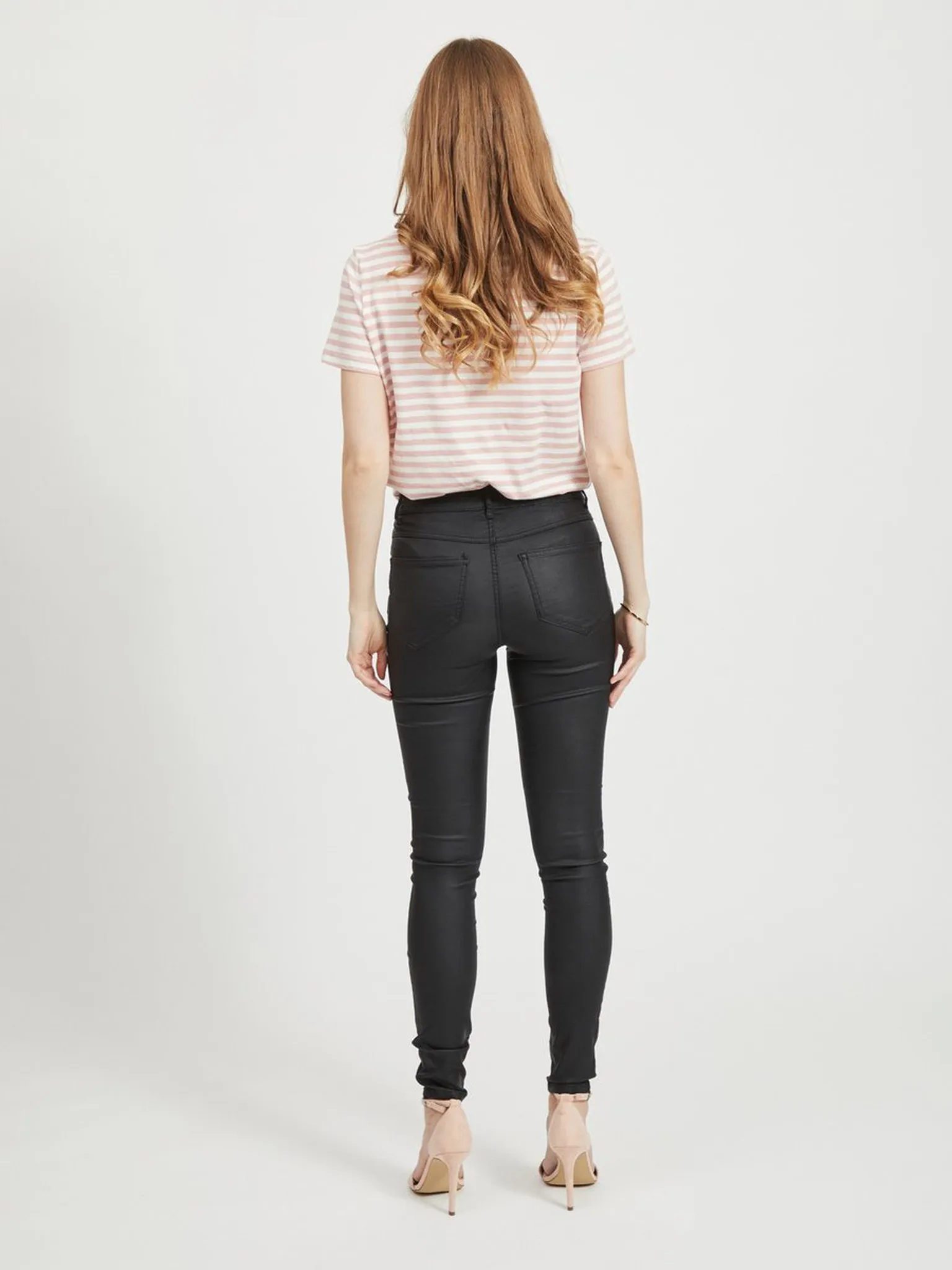 VILA VICOMMIT COATED RWSS NEW PANTNOOS BLACK
